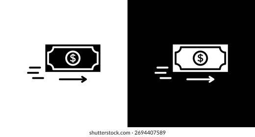 Enviar diseño de elemento de ilustración de icono de dinero. iconos de glifo negro