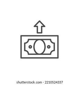 Enviar vector de contorno de icono de dinero. Transferencia de pagos