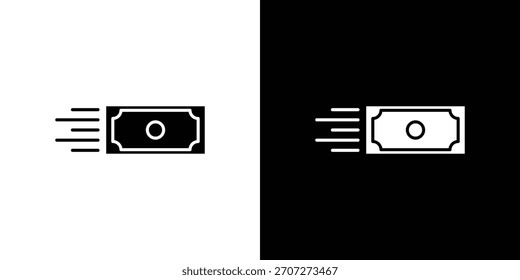 Enviar icono de dinero en conjunto de silueta sólida. Ilustración vectorial.