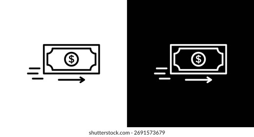Enviar icono de dinero. Paquete de Vectores lineales delgados