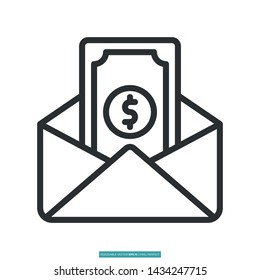 Send Money Icon Vector Illustration Logo Template For Website Or Mobile App.