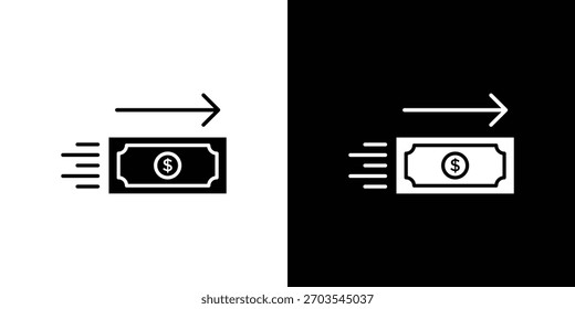 Send money icon. Vector illustration. Flat design.
