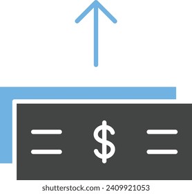 Imagen vectorial del icono Enviar dinero. Adecuado para aplicaciones web móviles y medios de impresión.