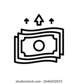Enviar Vector de icono de dinero con estilo de línea