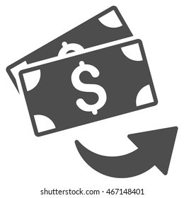 Send Money icon. Vector style is flat iconic symbol with rounded angles, gray color, white background.