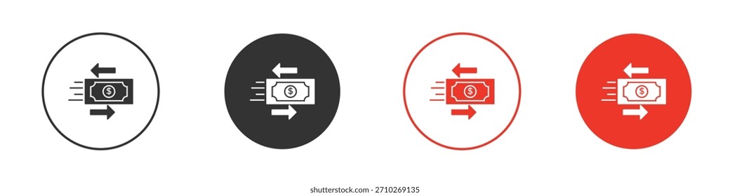 Enviar ícono de dinero. Diseño de Vector de Web