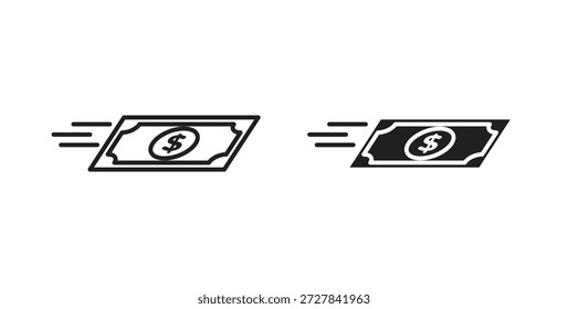 Send money icons. Outline icons vector collection. flat illustrations