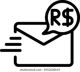 send money line icon illustration vector