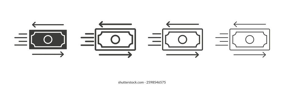 Send money line icon vector illustration set.