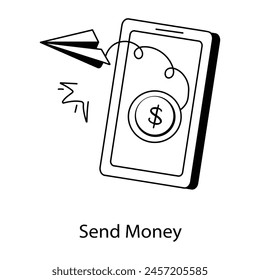 Send money line style icon 