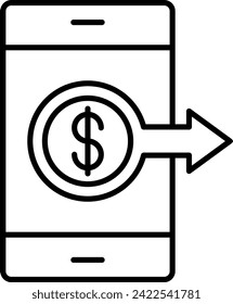 Send Money Line Vector Icon Design