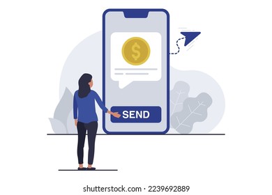 Send Money  Mobile Vectorart Illustration