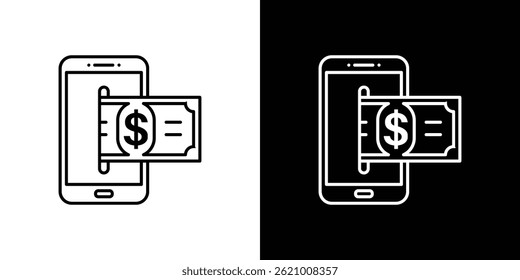 Send money smartphone icon vector for web, and mobile app