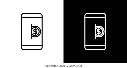 Geld senden Smartphone-Symbol Vektor, Illustration Logo Vorlage im trendigen Stil