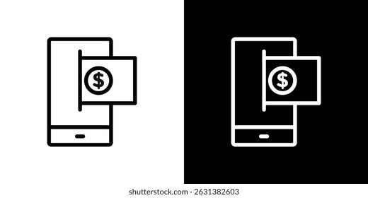 Geld senden Smartphone-Symbol Vektor für Web-, Computer-und mobile Apps