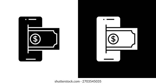 Send money smartphone icon. Vector illustration. Flat design.