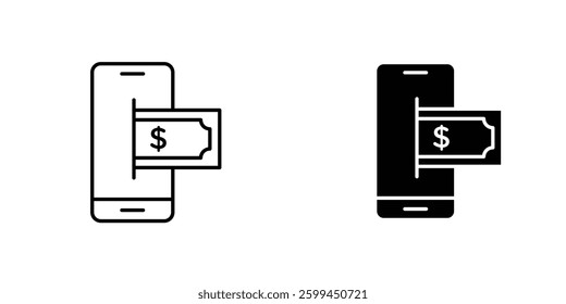 Send money smartphoneicons for ui. vector illustration