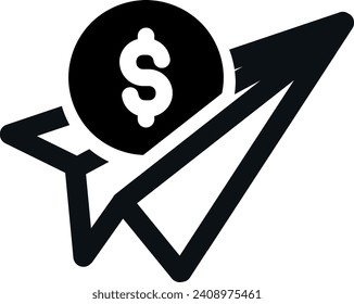 envío de dinero transferencia de dinero avión de papel de transferencia de dinero 17730