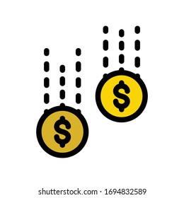 send money vector flat color icon 