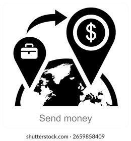 Enviar Diseño de concepto de icono de Vector de dinero