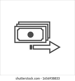 Icono de vector de dinero en fondo blanco