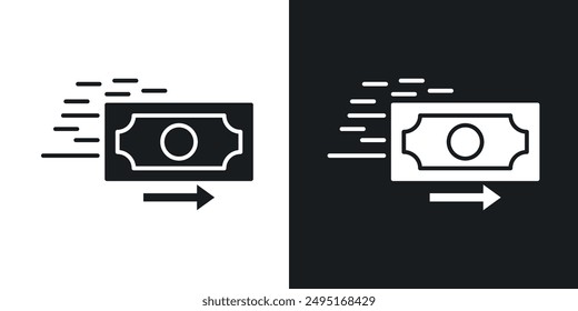 Enviar dinero Vector icono conjunto en estilo sólido.