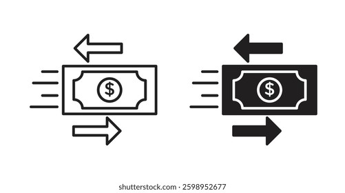 Send money vector line icon illustration collection.