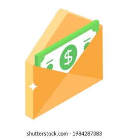 Send money vector style, dollar cash with envelope 