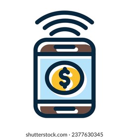Send Money Vector Thick Line Filled Dark Colors Icons For Personal And Commercial Use.
