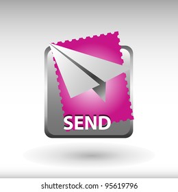 send now button, mail message icon and button
