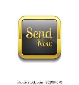 Send Now Gold Vector Icon Button
