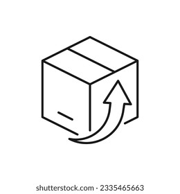 Send package flat icon isolated on white background. Vector illustration