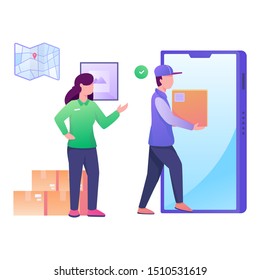 Send Package With Mobile Instructure Illustration