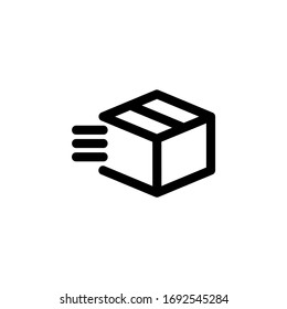 Enviar ilustración de vector de icono de esquema de desempaquetado de paquetes
