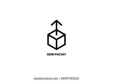send packet e-commerce outline style icon design