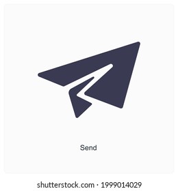 Concepto de icono de envío o de plano de papel 