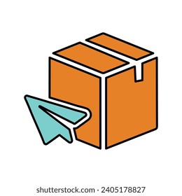 Send parcel, box, pack icon ,Perfect use for print media, web, stock images, commercial use or any kind of design project. 