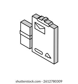 send parcel or letter isometric icon vector. send parcel or letter sign. isolated symbol illustration