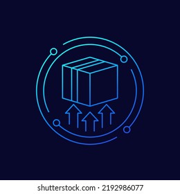 send parcel, package icon, linear design