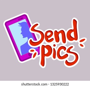 Send pictures. Icon for social networks or a sticker for dating or chatting.
