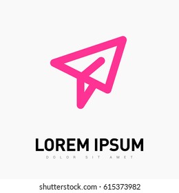Send plane line vector icon