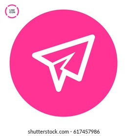Send plane line vector icon
