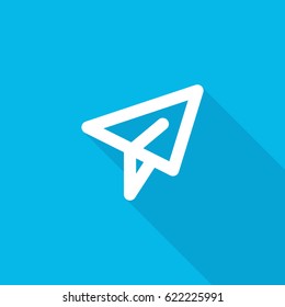 Send plane line vector icon