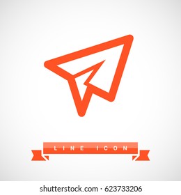 Send plane line vector icon