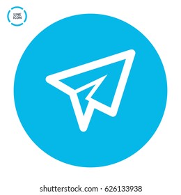 Send plane line vector icon