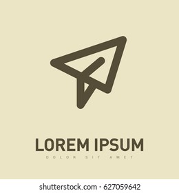 Send plane line vector icon