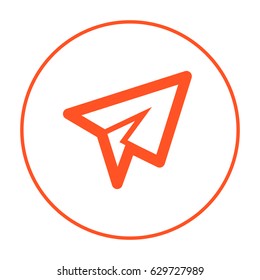 Send plane line vector icon