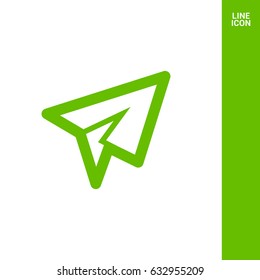 Send plane line vector icon