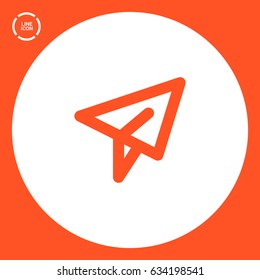Send plane line vector icon