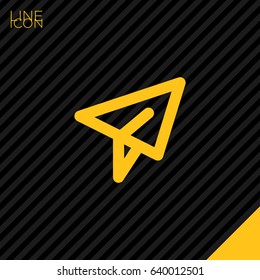 Send plane line vector icon